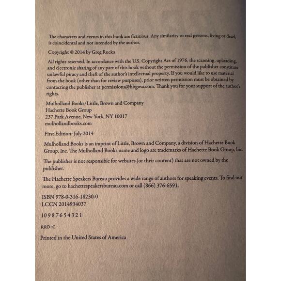 Bravo by Greg Rucka (Hardcover, 2014) - Picture 6 of 6